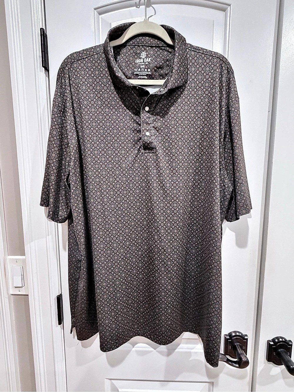 Iron Oak Men's Paisley Polo in Brown & Blue XXL Like New